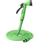 Navaris Expandable Hose 3.75-7.5m (12.3-25ft) - Flexible Expanding Garden Water Hose Pipe - with 7-Function Spray Gun and Quick Connectors - Hosepipes