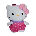 Fast Forward Hello Kitty Plush Backpack With Dress and Dot, Pink, Large, Modern