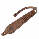 TOURBON Hunting Rifle Sling Leather Gun Strap with 308, 30-30, 30.06, 270 Cartridge Holder