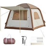 Inflatable Camping Tent with Canopy,Cabin Tent,2-4 Person Glamping Tents, Easy Setup Waterproof Outdoor Oxford Tents, Inflatable House Tent with Mosquito Screen, 4 Season Air Tent