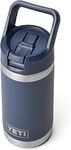 YETI Rambler Jr Kids Bottle, Vacuum Insulated Stainless Steel Bottle with Straw Cap, Navy, 12 oz (354 ml)