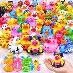 205 Pcs Rubber Ducks, Random Jeep Ducks Bulk, Kids Bath & Pool Party Toys | 2.3 Inch Assorted Floater Rubber Ducks, 51 Unique Designs, Baby Bath & Summer Pool Toys, Birthday Party Favors