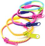 SHOI LITTLE Unisex-Adult Stress Relief Anger Free Anti Anxiety Finger Touch Sensory Activity Relax Colorful Mini Zipper Bracelet Fidget Toy Assorted Pack (Multicolor) - 6 Pieces