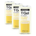 Neutrogena T/Gel Anti-Dandruff Shampoo Dry Hair, Mix, Jasmine, 250 Ml (Pack of 3)