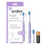 Perfora Electric Toothbrush, 2 Modes, AAA Powered, 2 Brush Heads, 90 Days Battery Life | 1 Year Warranty | Electric Brush, Electric Toothbrush For Men, Women & Kids, 002 - Lilac Lavender (Pack of 1)