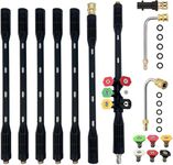 10 Pcs Pressure Washer Extension Wand with Karcher Adapter Compatible for Karcher K Series K2 K3 K4 K5 K6 K7, 4000PSI Gutter Cleaning Tools Extension Lance, 1/4 Inch Quick Connect, with 6 Nozzle Tips