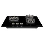 Faber 70Cm 3 Burner Hob|Auto Electric|Built-In Or Hobtop|Brass Burners|Cast Iron Pan Support|Glass Matt Finish|Metal Knobs|Warranty 5 Years On Glass And Valves|Hob Experia Ht703 Alu Ai,Black