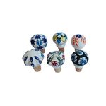 CONNECTING INDIA Handicrafts Ceramic Wood Wine Stoppers || Cork Bottle Sealer Beer Stopper Wine Cap || (Design & Color As per Availibility) Multicolored - Pack of 6