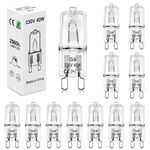 BROTOU G9 40W Halogen Bulbs, 230V 500LM 2800K Warm White Capsule Bulbs, Dimmable (12 Pack, 40, Watts)