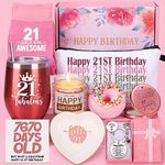 21st Birthday Gifts for Her, Happy 21st Birthday Hamper for Women, 21 Year Old Girl Birthday Gifts,Birthday Pamper Box for Best Friend Sister Daughter Turning 21, Personalised 21st Birthday Presents