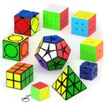 Vdealen Speed Cube Set, Magic Cube Pack of 2x2 3x3 4x4 2x2x3 Pyraminx Skewb Megaminx Six Spot Infinite Ivy Puzzle Cube Game, Christmas Birthday Party Gifts for Kids Teens Adults (10 Pack)