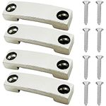 (4 Pack) 316 Stainless Steel Bimini Top Strap Pad Eye Footman's Loop SS 316 Heavy Duty for Boat,Kayak,Camper,Truck Tie Downs,etc - Accommodating 1 inch (25MM) Wide Strap Through.