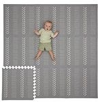 Childlike Behavior Baby Play Mat - Play Pen Tummy Time Mat & Crawling Mat Foam Play Mat for Baby with Interlocking Floor Tiles 72x72 Inches Puzzle - Baby Floor Mat Infants & Toddlers (XX-Large, Grey)