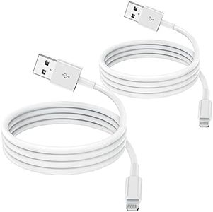 Paquete de 2 Cables de Cargador de iPhone con certificación MFi de Apple de 2 m, Cable de Cable Apple Lightning a USB de 2 Metros para iPhone 11 / 11Pro / 11Max / X/XS/XR/XS MAX / 8/7/6 / iPad