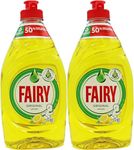 Fairy Original Lemon Washing Up Liquid | Pack of 2 x 320 ml | Dishes Grease Cleaner