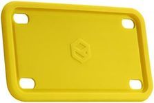 Rightcar Solutions Motorcycle Silicone License Plate Frames | The Original Premium Grade Silicone Bike Plate Frame | Rust Proof, Rattle Proof, Weather Proof License Plate Holder (Yellow)