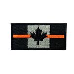 Thin Orange Line Canada Flag Patch Embroidery Morale Emblem with Hook/Loop Backing for Search & Rescue and EMS Backpack Hats Jackets Team Uniform