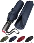 LifeTek - Collapsible and Compact Umbrella for Rain and Sun, Great for Travel, Fits in Purse, Backpack and Car, Sturdy Wind Resistant, Foldable, Lightweight, Automatic Open & Close Mechanism 42" Blue