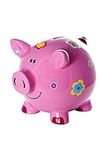 Large Pink Pig Piggy Bank Money Box with Flowers for Girls Adults and Children