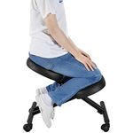 Yaheetech Kneeling Chair Ergonomic Office Stool Knee Support Chair Modern Seating Posture Improving Chair with Adjustable Height Angled Cushioned Padded for Home Office