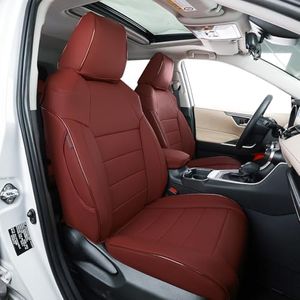 EKR Custom Fit Corolla Car Seat Covers for Select 2023 2024 2025 Toyota Corolla Hybird LE - Full Set,Leather (Burgundy)