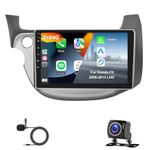 Hodozzy 2G+64G Android Car Stereo for Honda Fit 2008 2009 2010 2011 2012 2013 Carplay Android Auto Mirror Link, 10.1 inch Touch Screen Car Radio GPS Navi Bluetooth WiFi, FM RDS Radio Receiver Camera