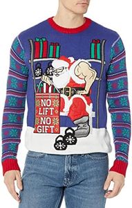 Blizzard Bay Men's Long Sleeve Ugly Christmas Sweater, Navy Combo, Small