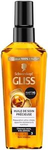 Schwarzkopf - GLISS - Huile de Soin Précieuse - Reparation ultra-ciblée - Apporte Résistance & Nutrition - Haptiq System - Cheveux Secs & Très Abîmés - Cheveux 100% Plus Forts - Soin Intense - 75ml