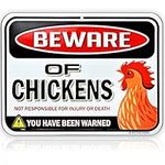 Bigtime Signs Beware of Chickens Metal Warning Sign 9"x12" | Coop Funny Outdoor Signs | Hen House Decor Accessories | Chicken Related Gifts | Yard Decorations | Chicken Things for Chicken Lovers