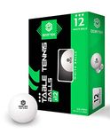 Domtek Ping Pong Balls 3 star- 40 + Pro ABS Table Tennis Balls Pack of 12- Ideal for Indoor and Outdoor Table Tennis (White)