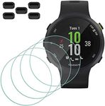 Screen Protector for Garmin Forerunner 45/ 45S Smartwatch [4 Pcs] + Anti-dust Plugs 5Pcs, MTHGH Tempered Glass 9H Hardness Sensitive Touch Bubble Free Film Ultra-Thin Protective Cover