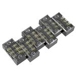 Sourcingmap 6 Pcs Dual Rows 3 Positions 600V 15A Cable Barrier Block Terminal Strip TB-1503L