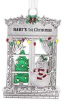 Ganz Babys 1st Christmas Zinc Epoxy Decorative Hanging Ornaments,Silver Multi