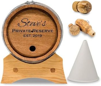 Red Head Barrels - Custom Engraved 1 Liter Oak Barrels for Aging Whiskey, Rum, Tequila, Bourbon, Scotch and Wine, Aged and Charred Oak Barrel for Custom Personalized Exclusive Home Distilling