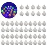 50 Pcs Mini LED Lights, Round LED Flash Light Wireless Tiny LED Balloon Lights Small Paper Lantern Lights Waterproof LED Ball Lamps for Home Christmas Halloween Wedding Birthday Party Decoration (Multicolor)