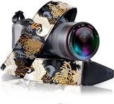 Art Tribute Camera Strap Vintage for All DSLR and Mirrorless Cameras - Neck & Shoulder Black Crane Gold Foil Camera Strap, Animal Pattern - Christmas Gift & Stocking Stuffer