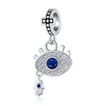 GMXLin Hamsa Hand Blue Evil Eye Charm Dangle Bead for Women Girl Mom Daughter Sister Pandora Bracelets