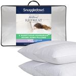 Snuggledown Hungarian Goose Down Pillows 4 Pack - 80:20 Ethically Sourced Fill for Front & Back Sleepers | Jacquard Cotton Cover, UK‑Made, Non-Allergenic & Washable (48 × 74 cm)