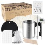 Candle Making Kit for Adults, Beginners, Kids, DIYers, Soy Wax, Making Supplies Includes 5 LB Soy Wax Paper, Temperature Gauge, 100 Wicks, Centering Device, Melting Pot.