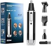 Professional Nose and Ear Hair Trimmer-USB Rechargeable,4 in 1 Painless Nose Hair Trimmer for Men and Women,Water Resistant Dual Edge Blades for Easy Cleansing