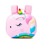 Little Surprise Box Backpack for Girls | Flashy The 3D Uncion Theme Fashion, Travel Backpack for Kids | Fashionable and Comfortable Kindergarden Cute Unicorn Bags for Girls | Pink, 1-6 Years