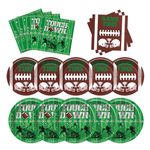 MOORAY Football Party Supplies Kit Serve 50, Includes Dinner Plates, Dessert Plates, Napkins, Perfect for Football Birthday Party Football Gameday Tailgate Party Decorations