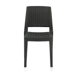 Nilkamal Mid Back Chair ENAMORA | Chair for Living Room, Bed Room, Kitchen, Office Room, Outdoor| 100% PolyPropylene Stackable Chair | (Iron Black)