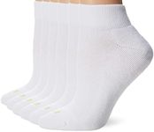 HUE womens Quarter Top With Cushion, 6-pack athletic socks, White, One Size US