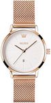 OLEVS Rose Gold Wristwatches for Women Large Face Stainless Steel Analog Watch Women with Date Fashion Slim White Womens Watches Mesh Band Waterproof Ladies Watches for Small Wrists Reloj para Mujer
