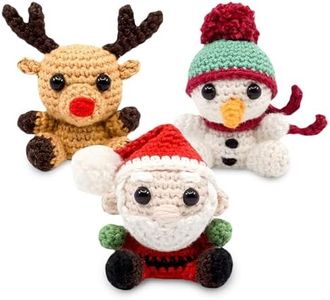 MOOB Crochet Kit for Beginners, Crochet Starter Kits for Adults Craft Knitting Crochet Kits with Step-by-Step Video Tutorials, Beginner Crochet Kit 3 PCS Gnome (40%+ Yarn)