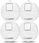 EVA LOGIK Modern Ultra-Thin Window Alarm with Loud 120dB Alarm and Vibration Sensors Compatible with Virtually Any Window, Glass Break Alarm Perfect for Home, Office, Dorm Room- 4 Pack