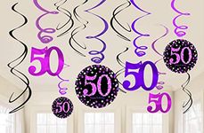 (PKT) Adult Pink Celebration 50th Birthday Swirl Decorations