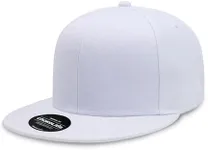 CHOK.LIDS Flat Bill Visor Classic Snapback Hat Blank Adjustable Brim High Top End Trendy Color Style Plain Tone Baseball Cap (White.)