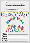 AK Giftshop Roller Skating Party Invites & Coloured Envelopes Birthday Invitations (20 Pack)